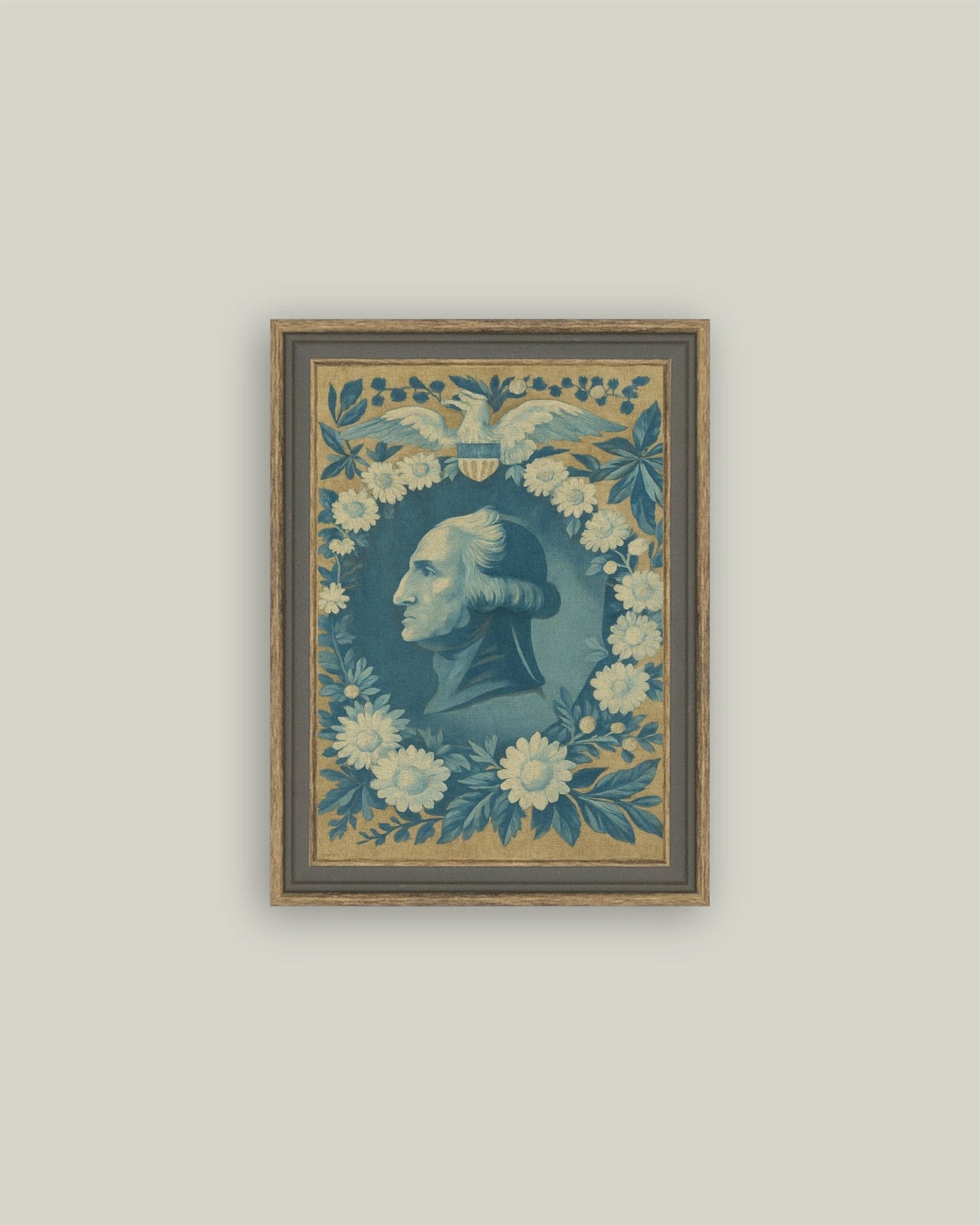 Portrait Wreathed in Blue: 4x6 - Curated Home Decor