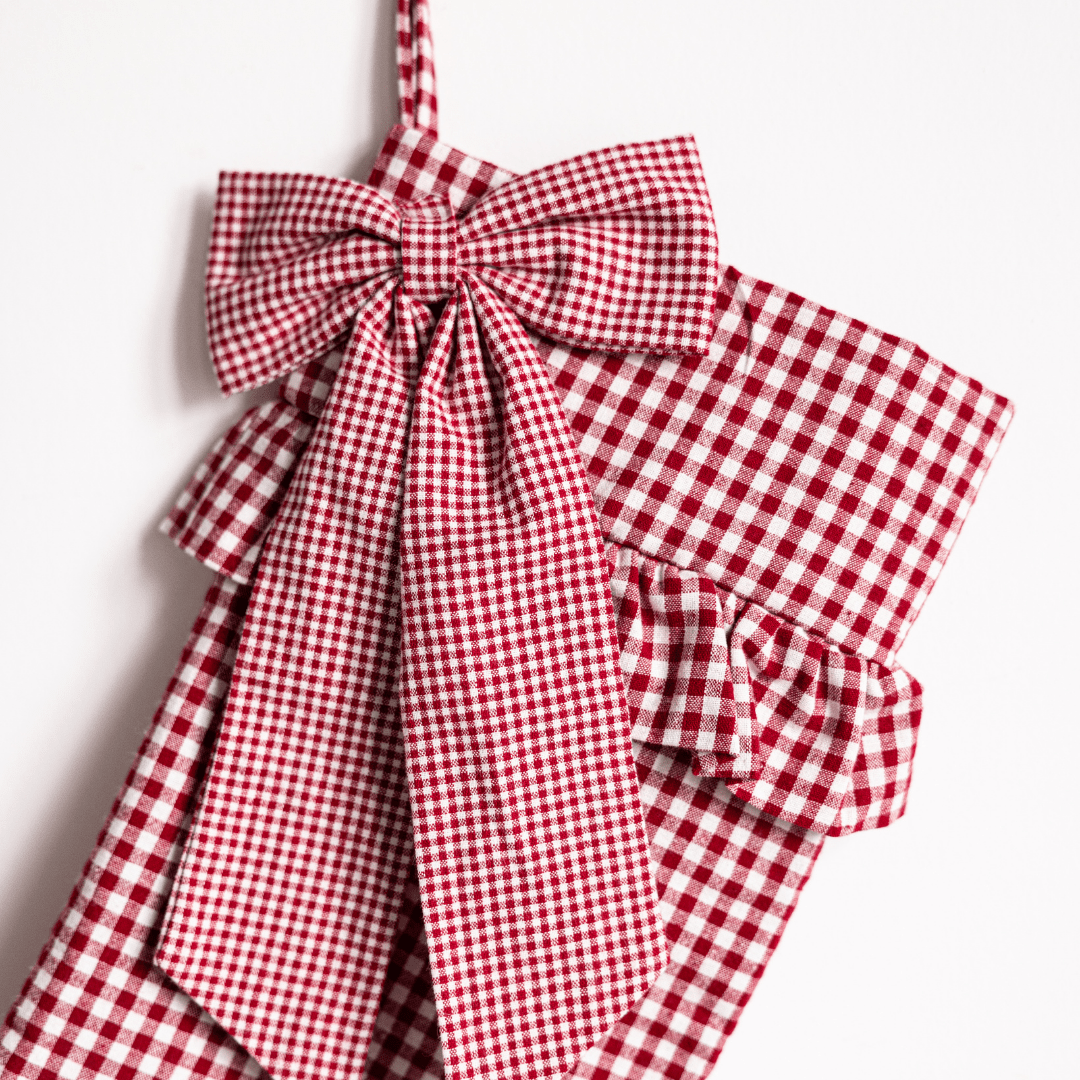 
                  
                    Red Gingham Bow Stocking (Pre-Order: Ships Late September) - Curated Home Decor
                  
                