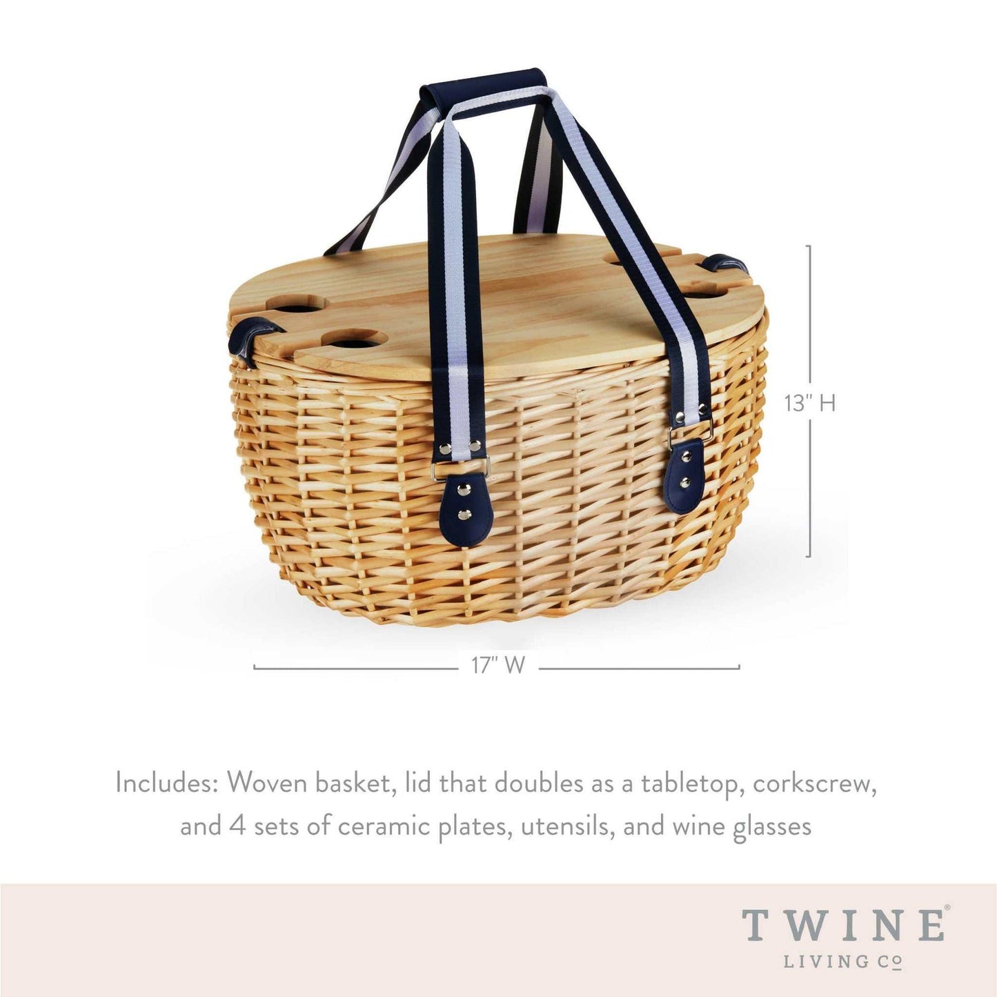 
                  
                    Central Park Willow Picnic Basket Set for Four - Curated Home Decor
                  
                