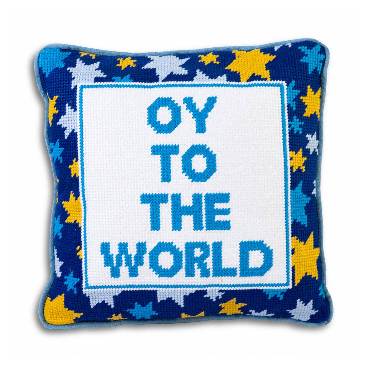 Oy Needlepoint Pillow - Curated Home Decor