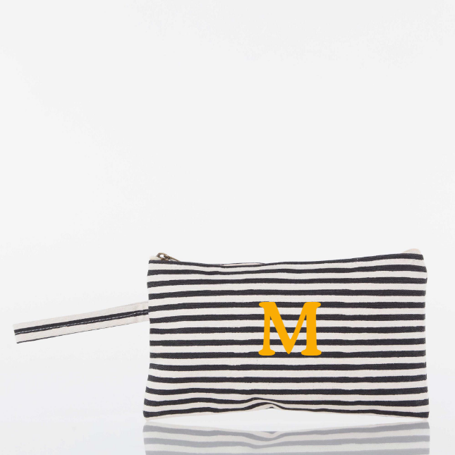 M Monogramed Canvas Clutch - Curated Home Decor