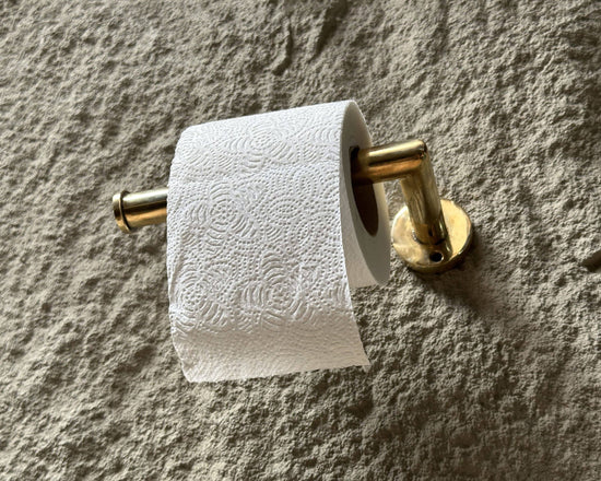 Solid Brass Toilet Roll Holder, Handcrafted Tissue Holder - Curated Home Decor