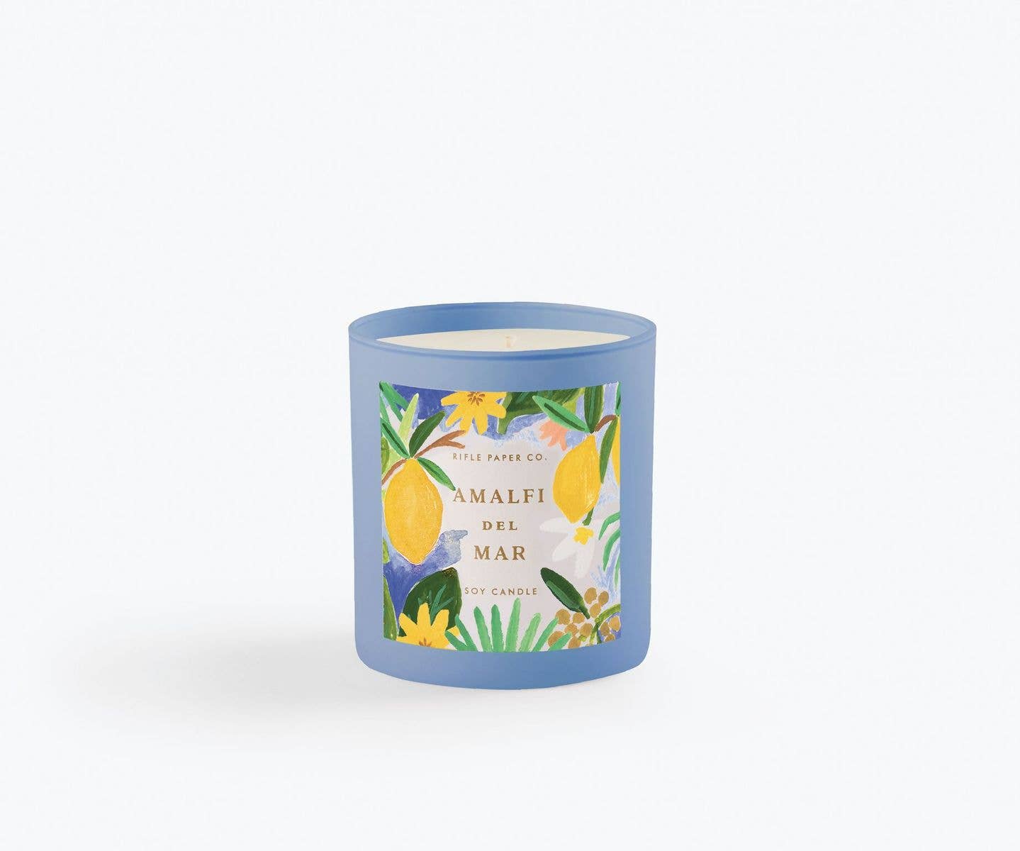 RIFLE PAPER CO. Amalfi Del Mar 9.5oz. Glass Vessel Candle - Curated Home Decor