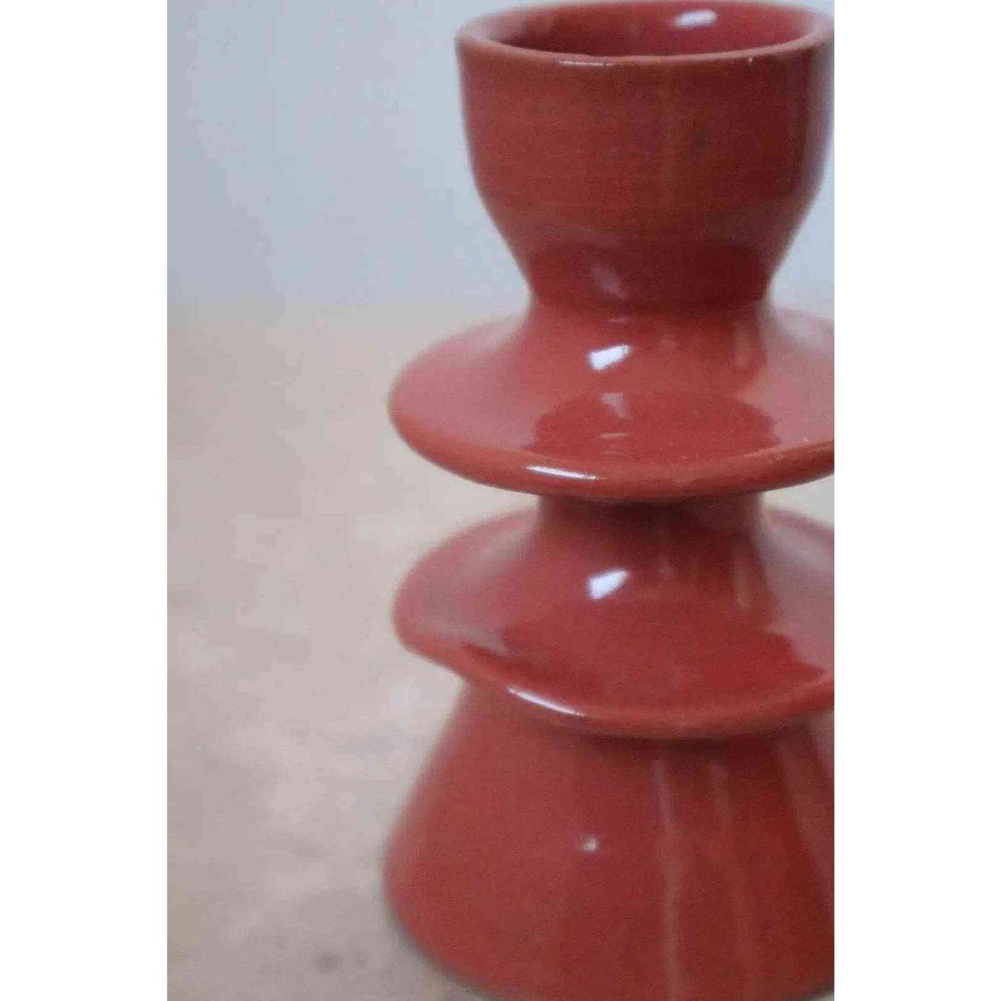
                  
                    Handmade Dark Pink Colored Ceramic Candle Holders - Curated Home Decor
                  
                