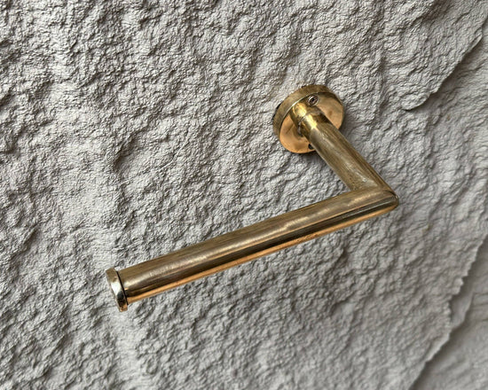 Solid Brass Toilet Roll Holder, Handcrafted Tissue Holder - Curated Home Decor