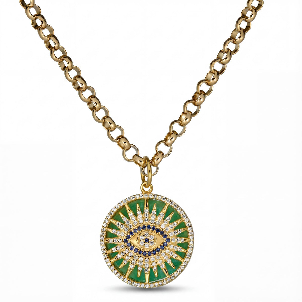 Amazonite Evil Eye Pendant Necklace - Curated Home Decor