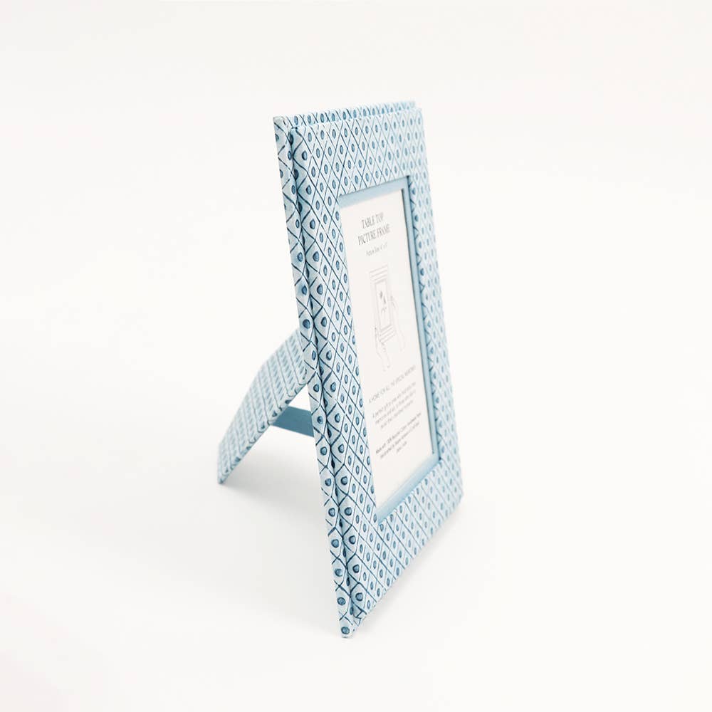 Dot and Grid Blue Picture Frame - Curated Home Decor