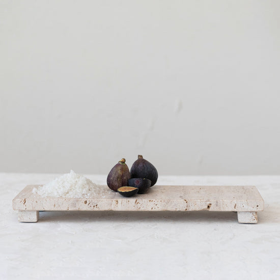 Travertine Footed Serving Board - Curated Home Decor