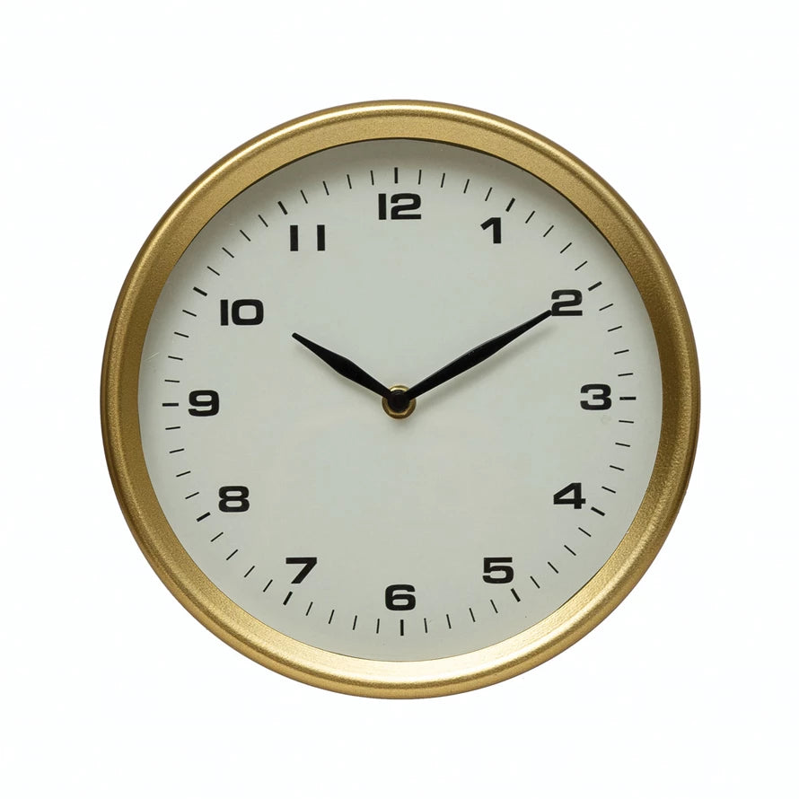 Brass Table Clock - Curated Home Decor