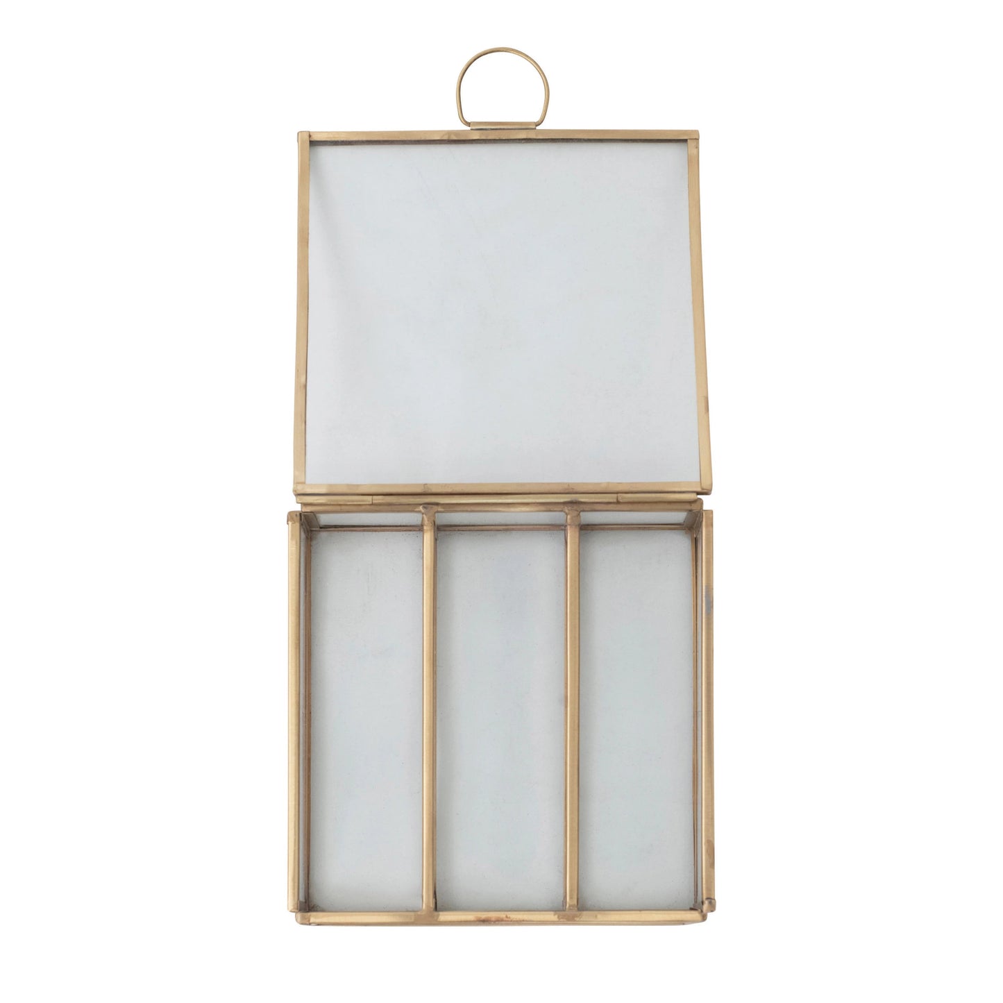 Gold Square Metal & Glass Box - Curated Home Decor