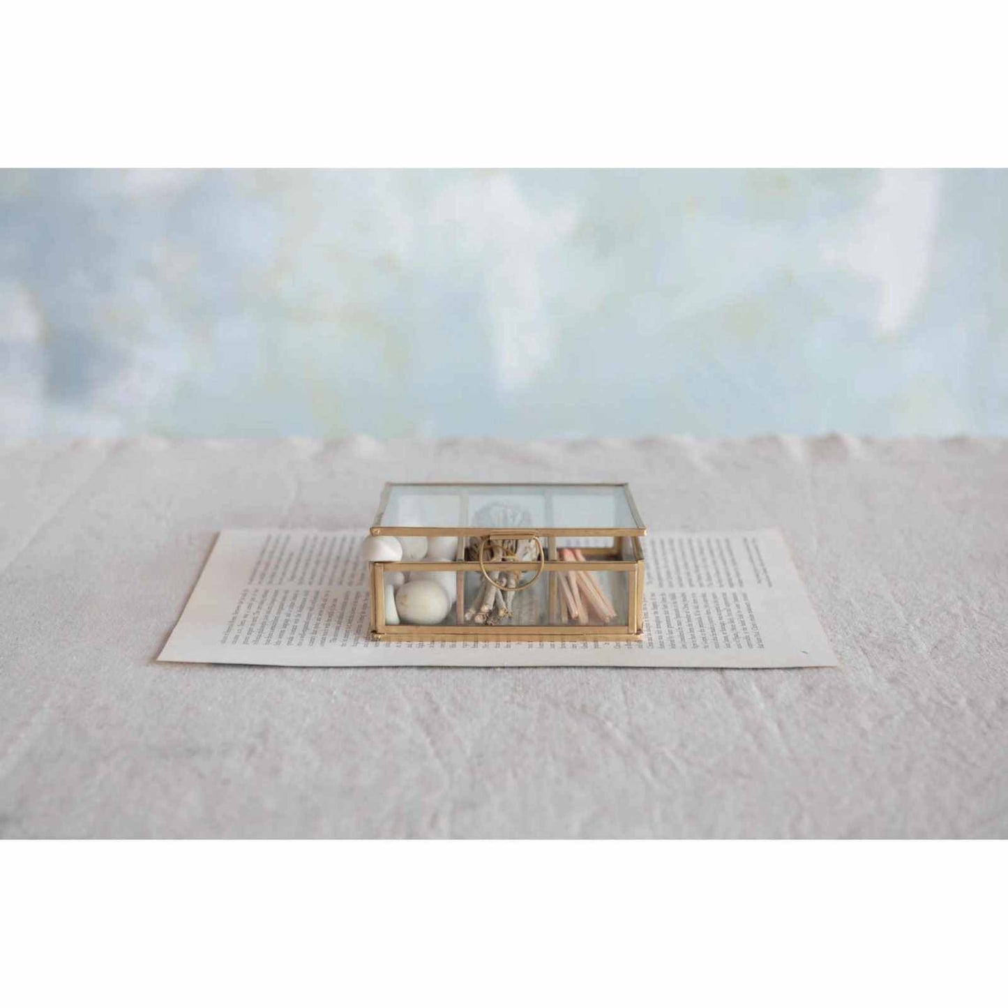 
                  
                    Gold Square Metal & Glass Box - Curated Home Decor
                  
                