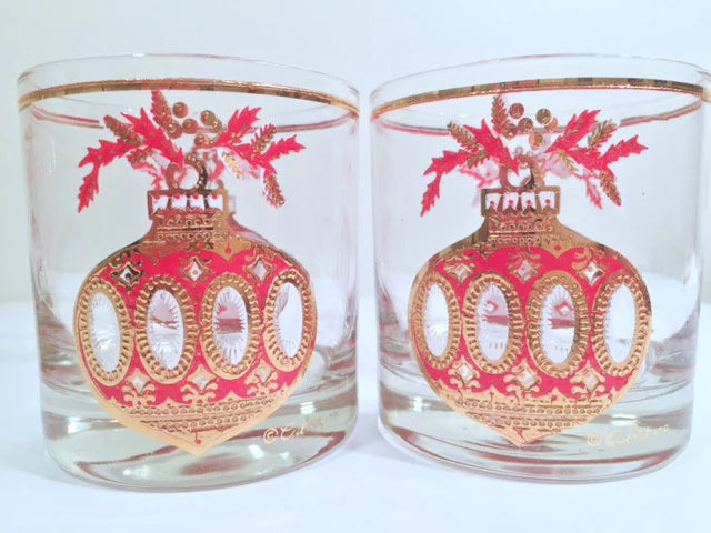 Culver Brand Mid-Century Christmas Ornament Glasses (Set of 4) - Curated Home Decor