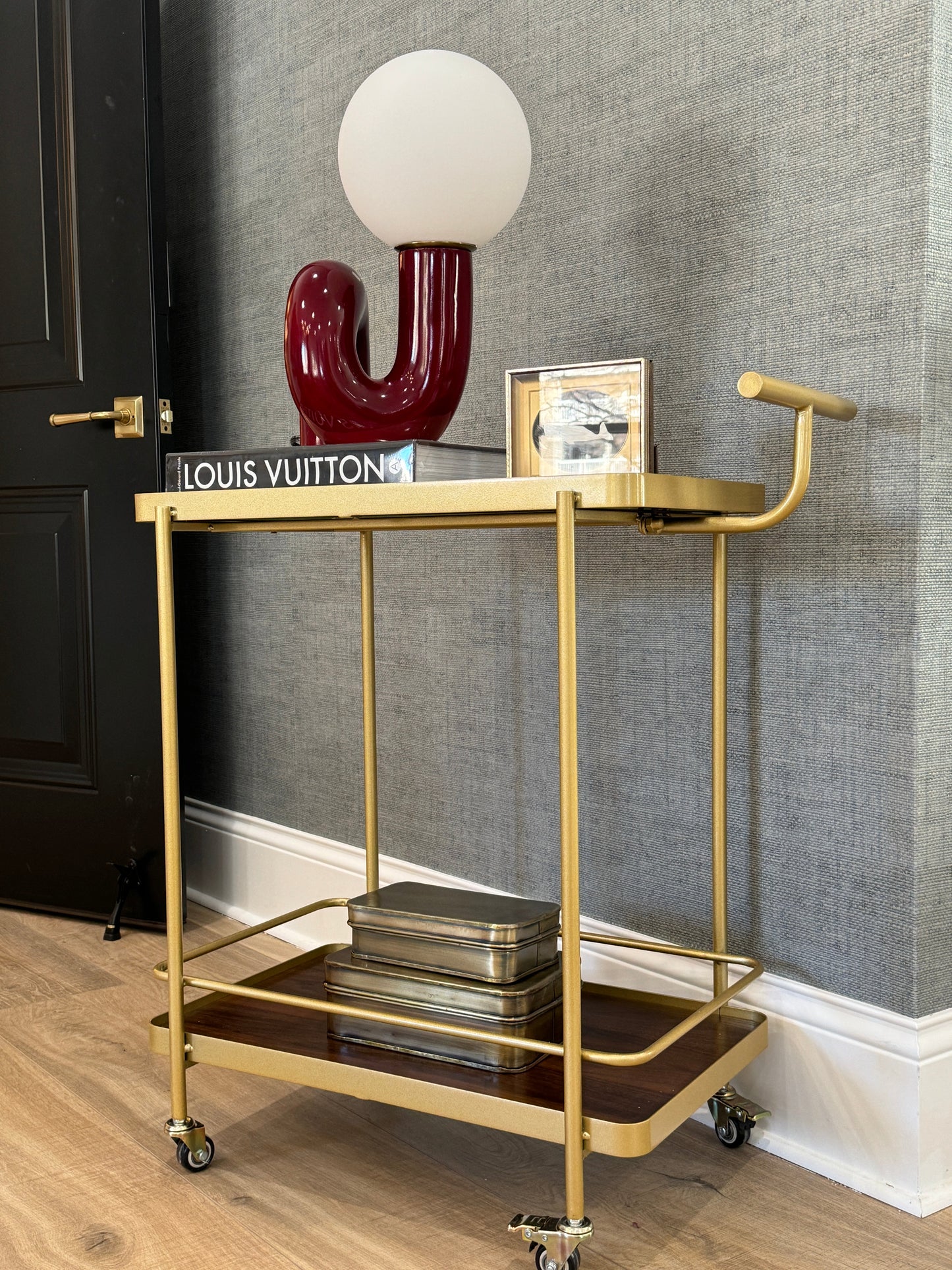 Gold Rolling Bar Cart - Curated Home Decor