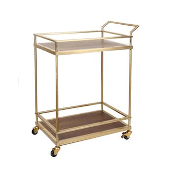 Gold Rolling Bar Cart - Curated Home Decor