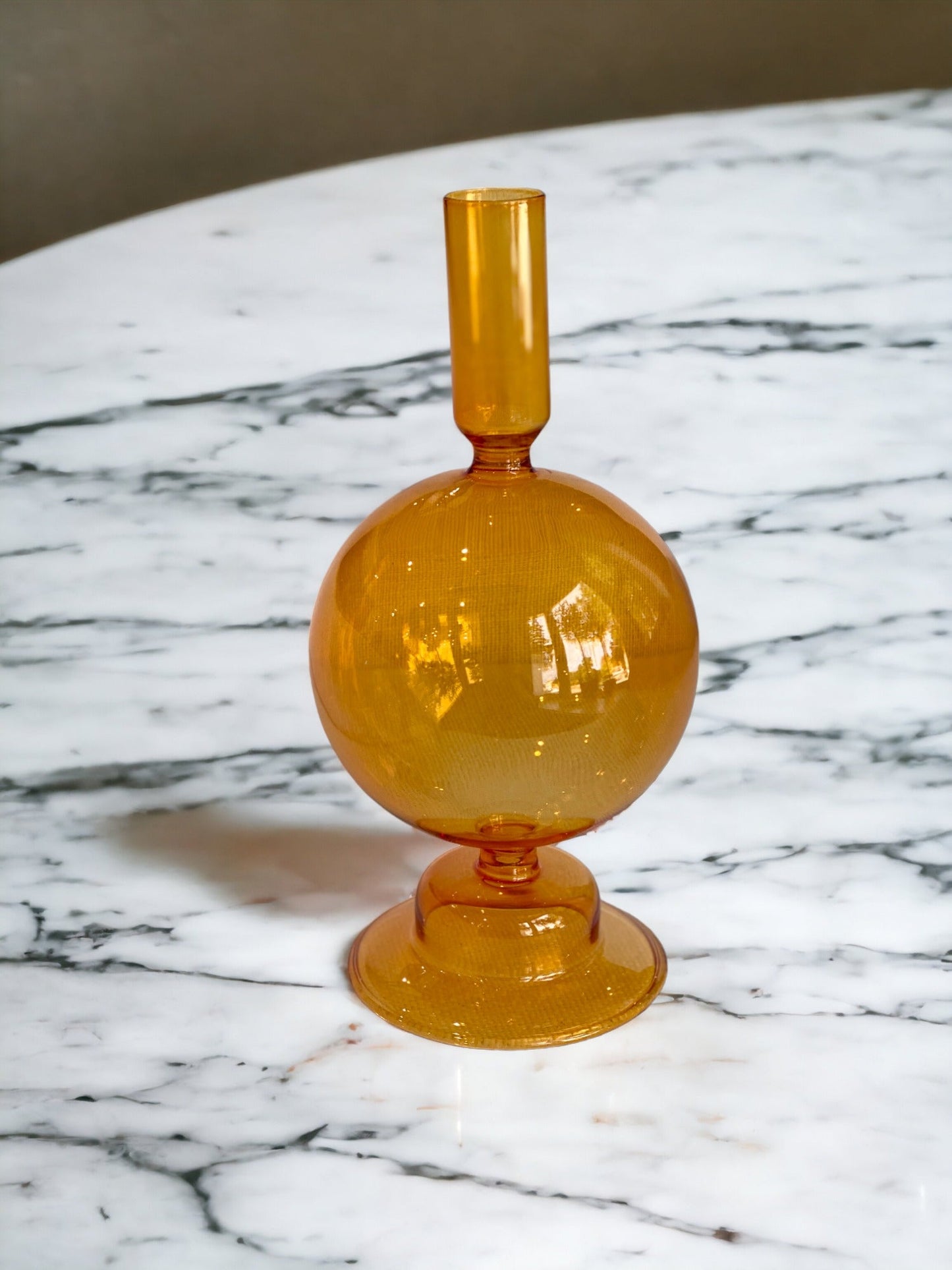 Orange Round Candlestick Holder - Curated Home Decor