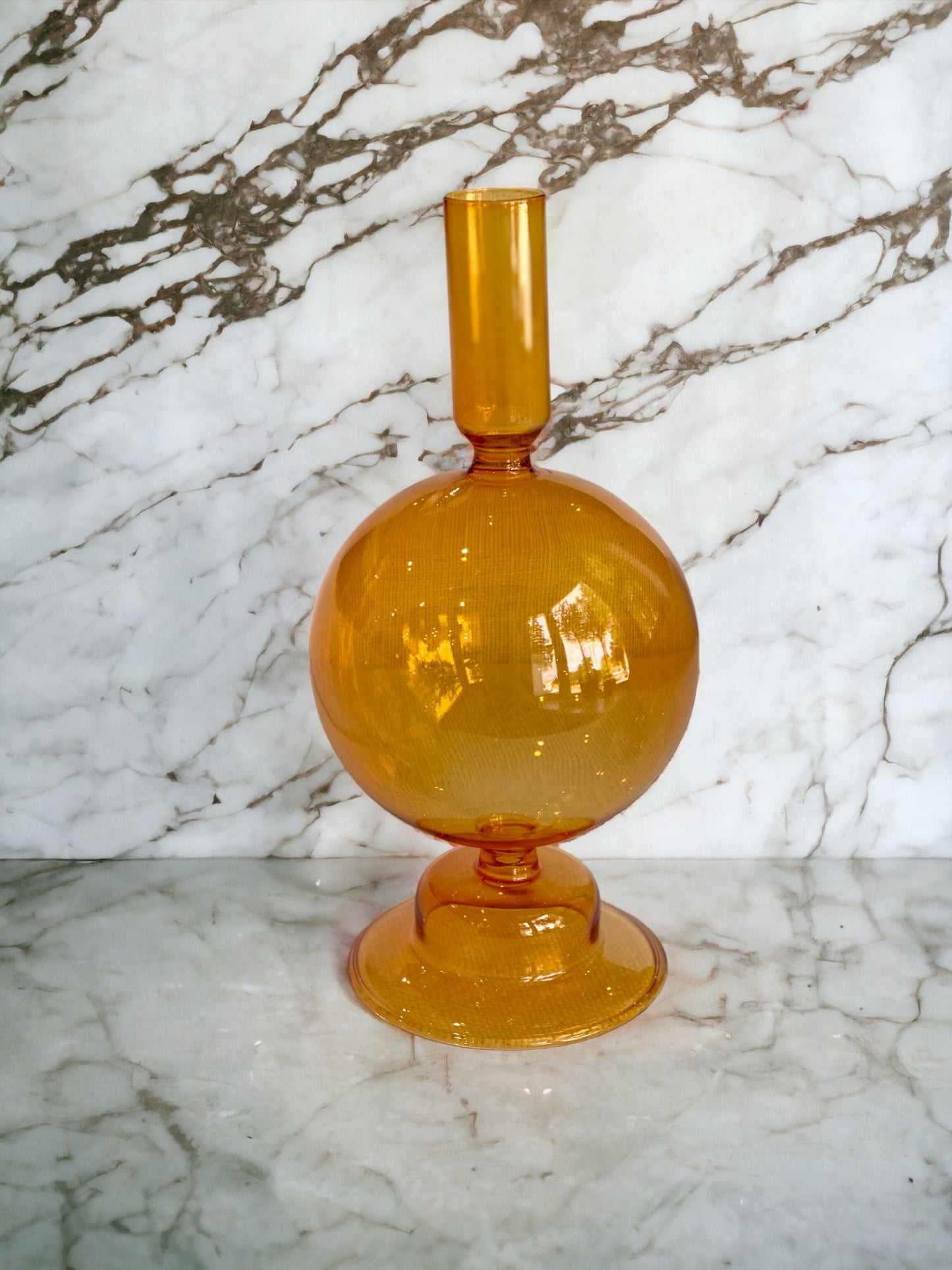 Orange Round Candlestick Holder - Curated Home Decor