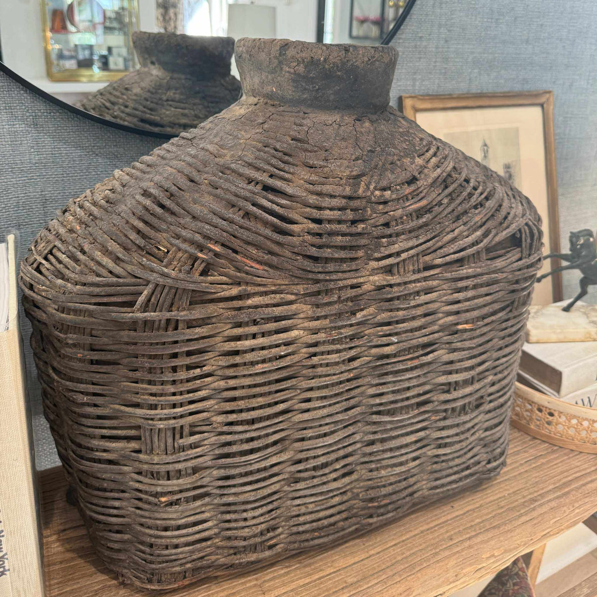 
                  
                    Antique Chinese Woven Willow Oil Container Basket - Curated Home Decor
                  
                