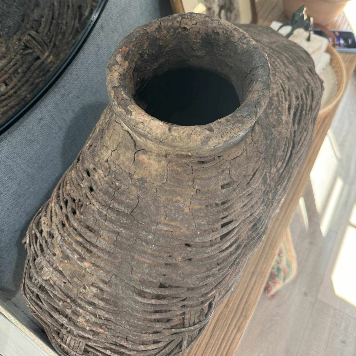 
                  
                    Antique Chinese Woven Willow Oil Container Basket - Curated Home Decor
                  
                