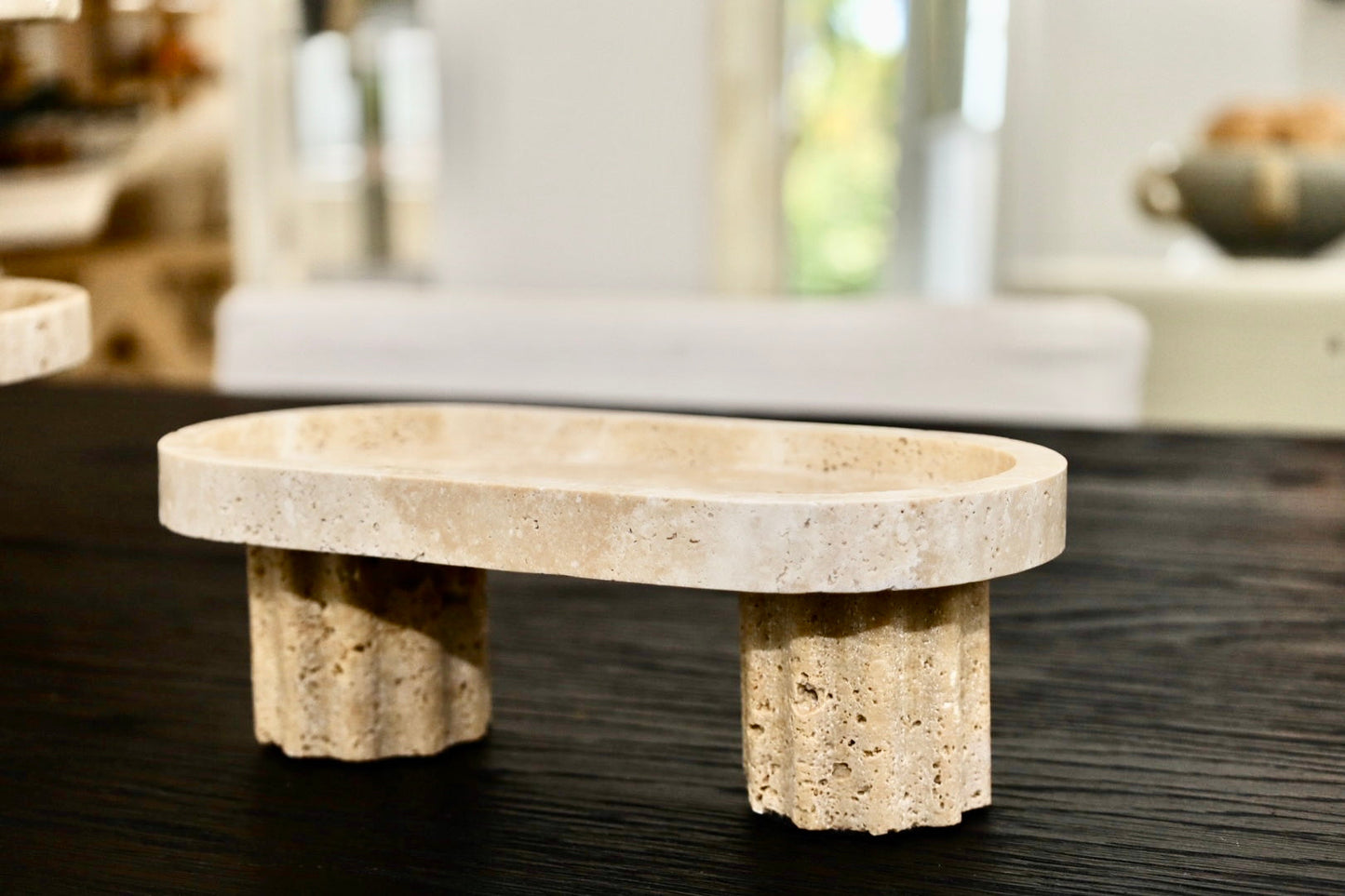 Travertine Column Tray - Curated Home Decor