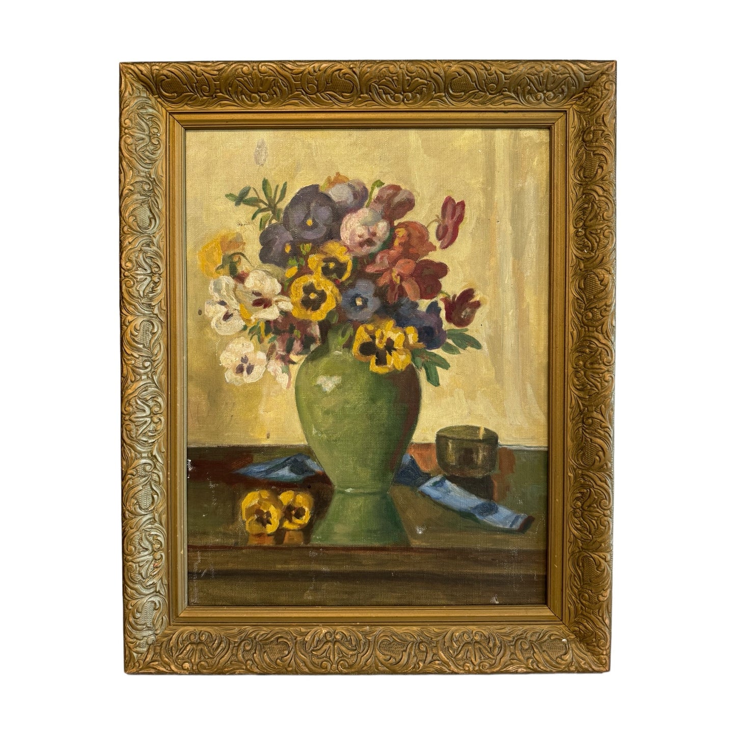 Antique Oil Painting Floral - Curated Home Decor