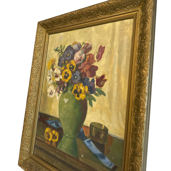 Antique Oil Painting Floral - Curated Home Decor