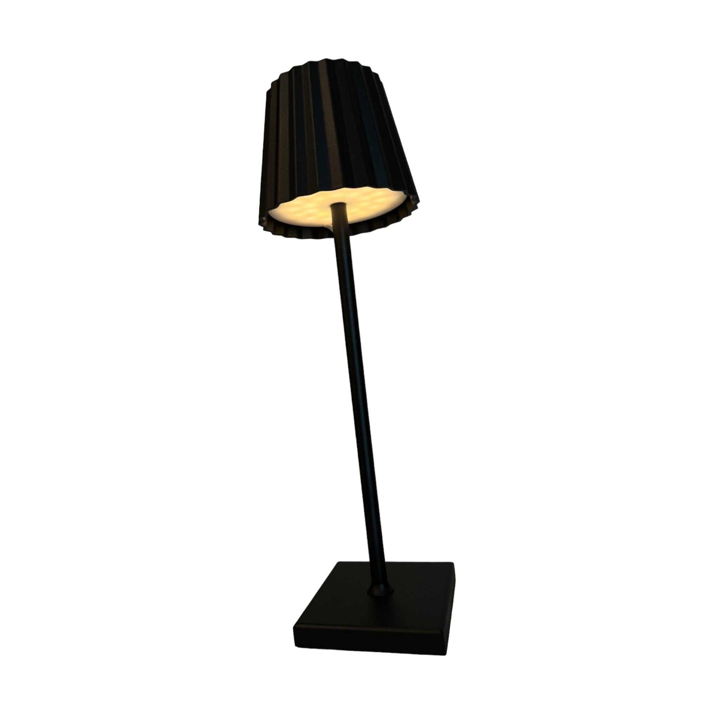 
                  
                    Black Metal Touch LED Rechargeable Pleated Table Lamp - Curated Home Decor
                  
                