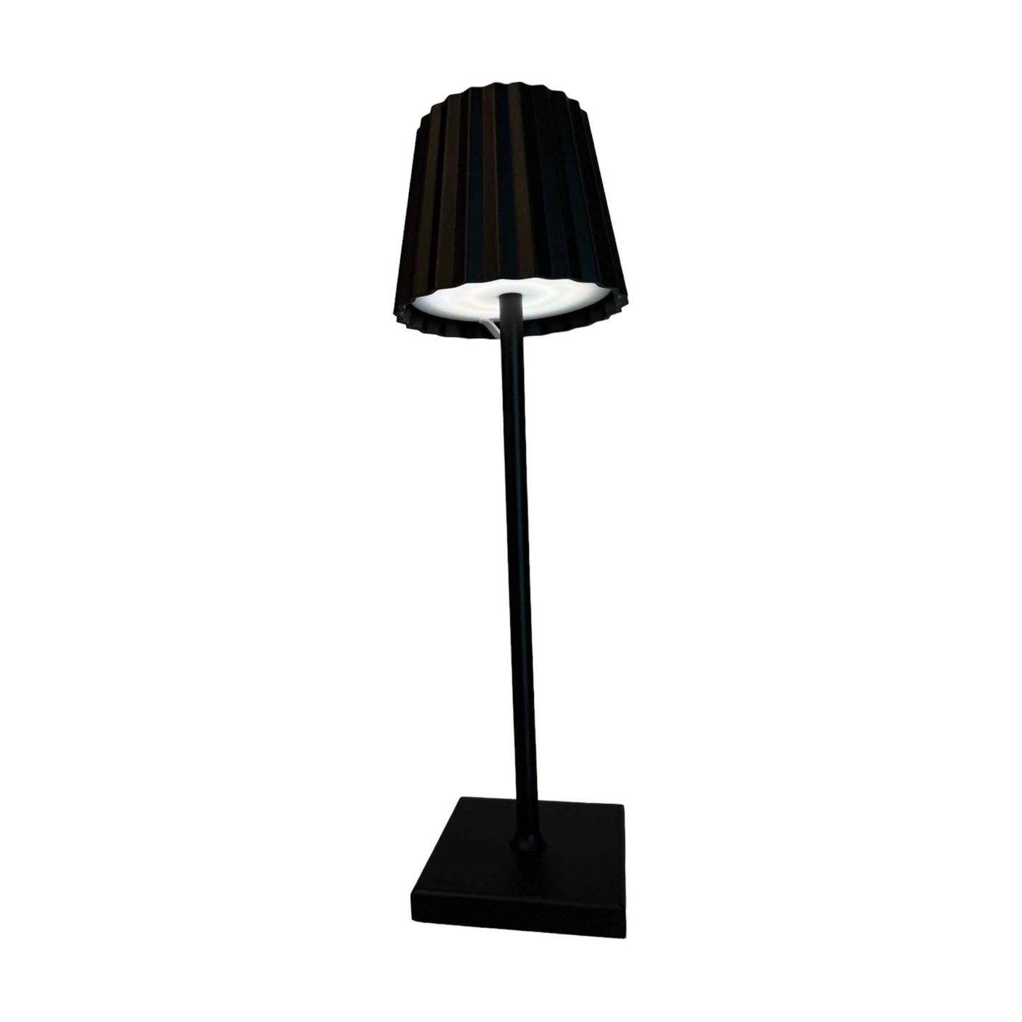 
                  
                    Black Metal Touch LED Rechargeable Pleated Table Lamp - Curated Home Decor
                  
                