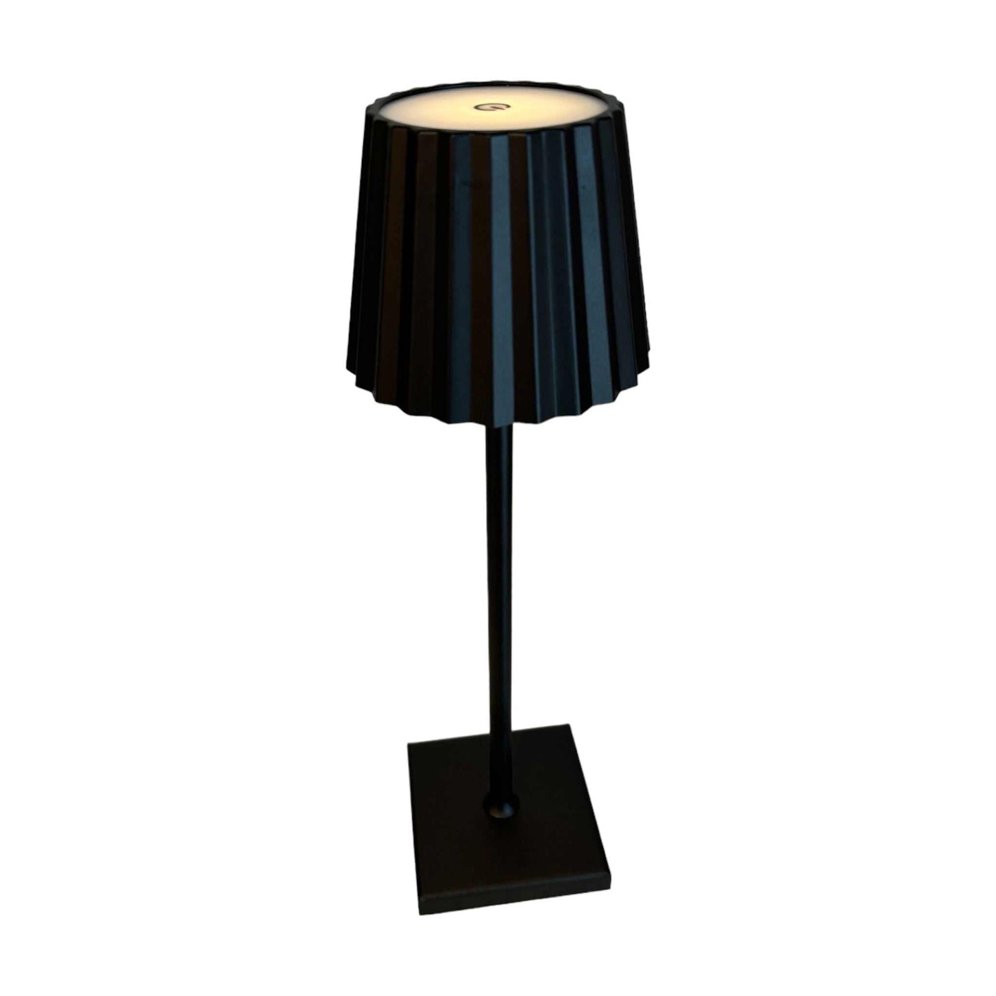 
                  
                    Black Metal Touch LED Rechargeable Pleated Table Lamp - Curated Home Decor
                  
                