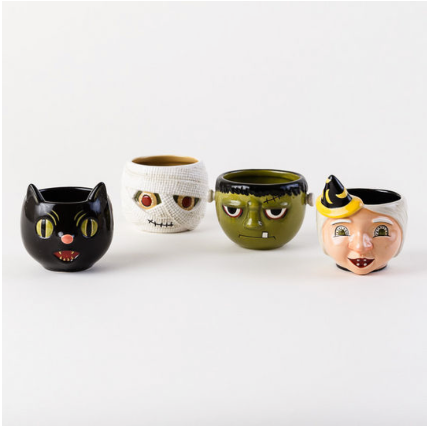 Mini Halloween Ceramic Mug Set of 4 - Curated Home Decor