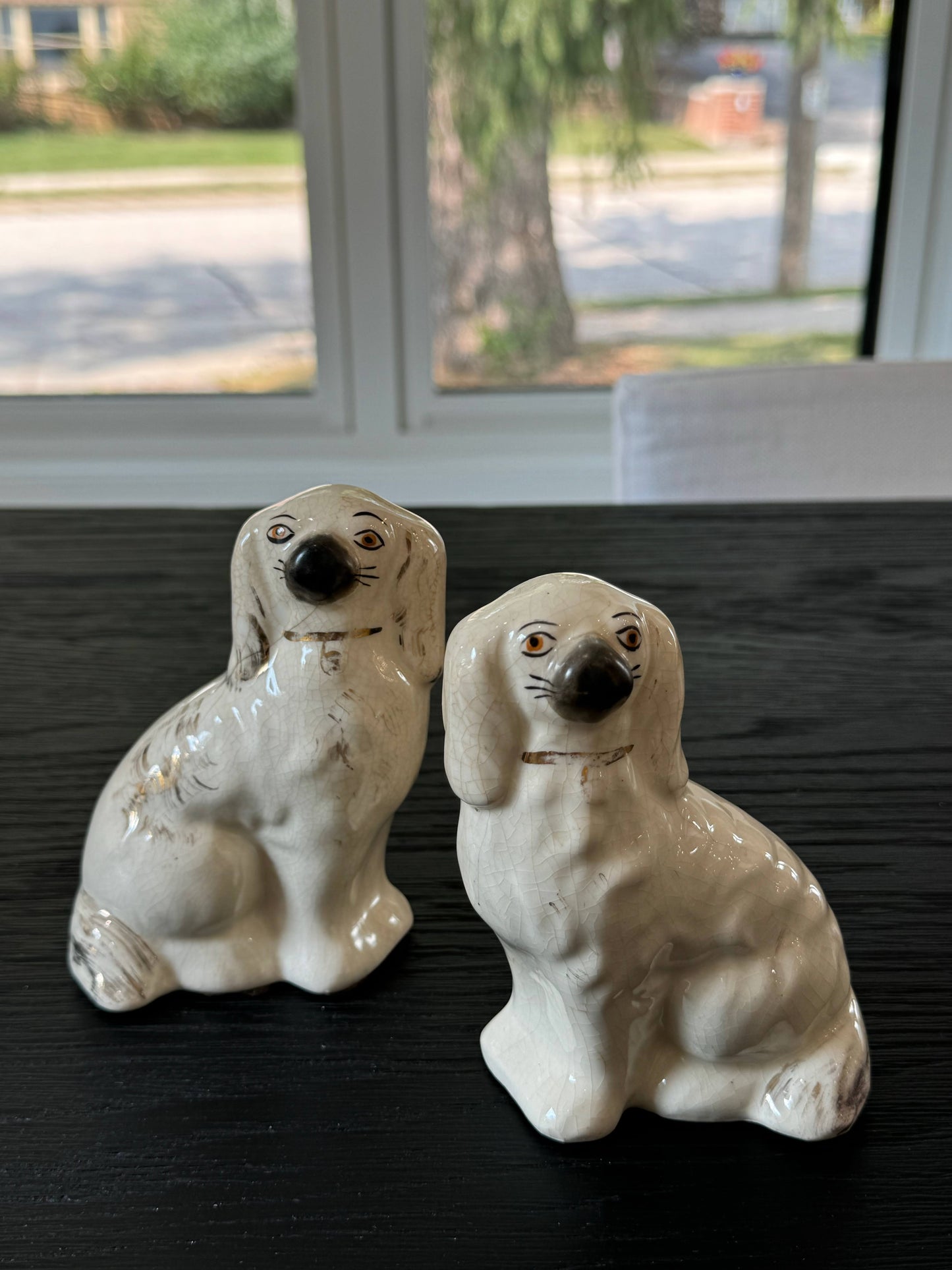 Pair of Vintage Mini Staffordshire Dogs - Curated Home Decor
