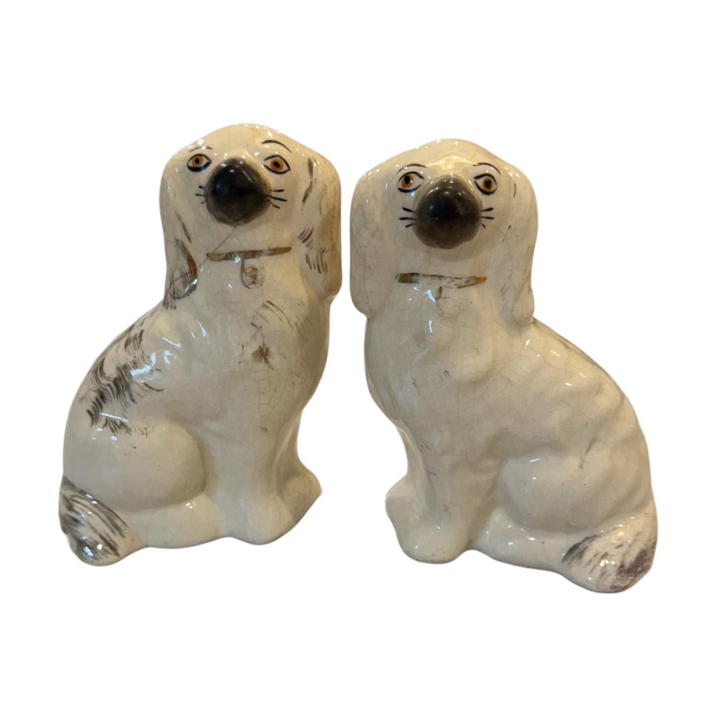 Pair of Vintage Mini Staffordshire Dogs - Curated Home Decor