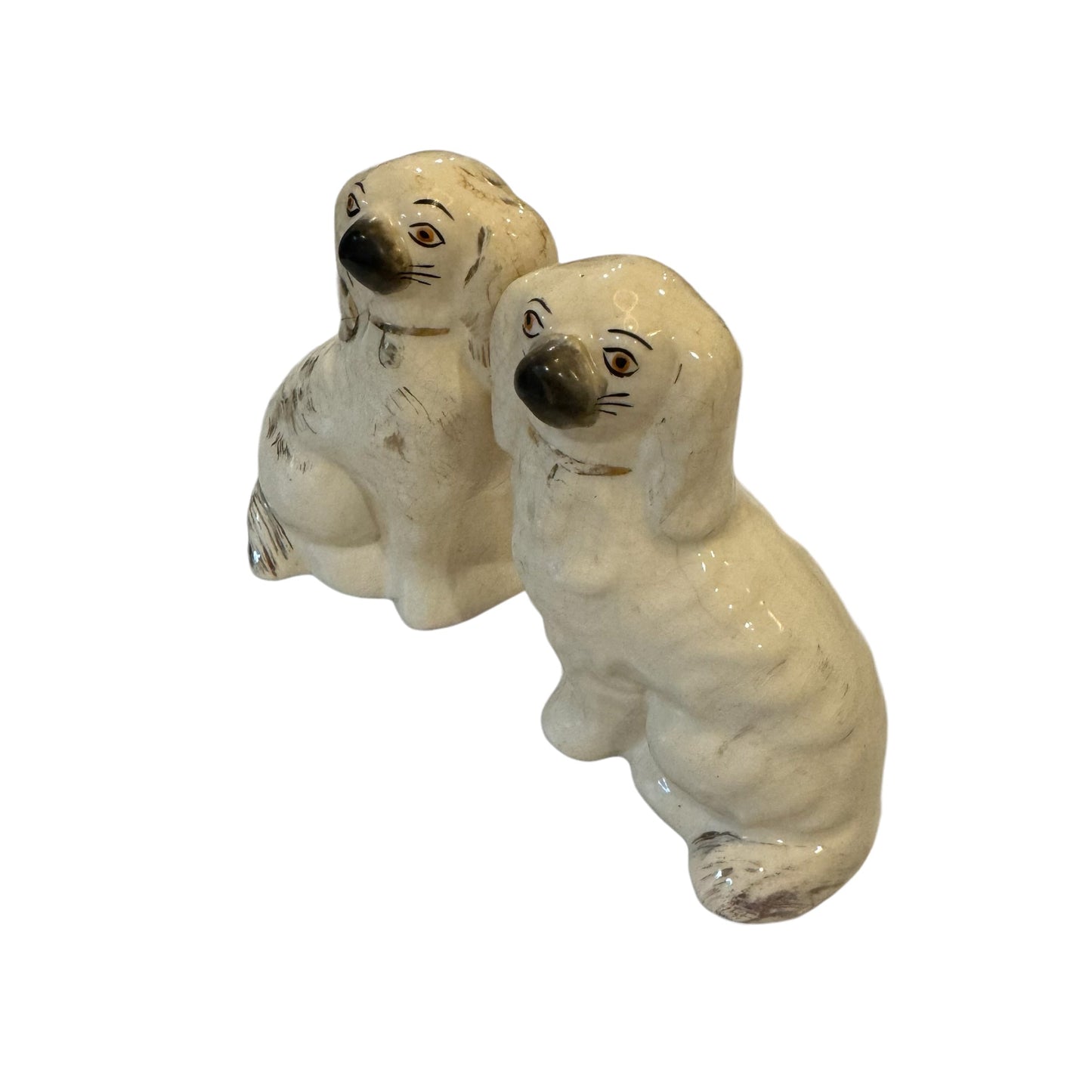 Pair of Vintage Mini Staffordshire Dogs - Curated Home Decor
