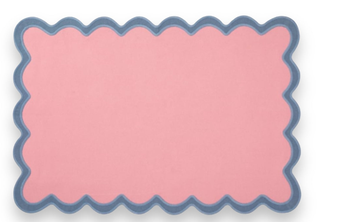 Pink & Blue Scalloped Placemat Set of 4 - Curated Home Decor