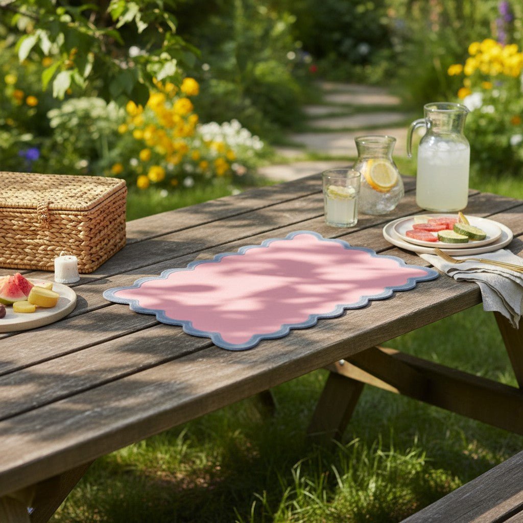 
                  
                    Pink & Blue Scalloped Placemat Set of 4 - Curated Home Decor
                  
                