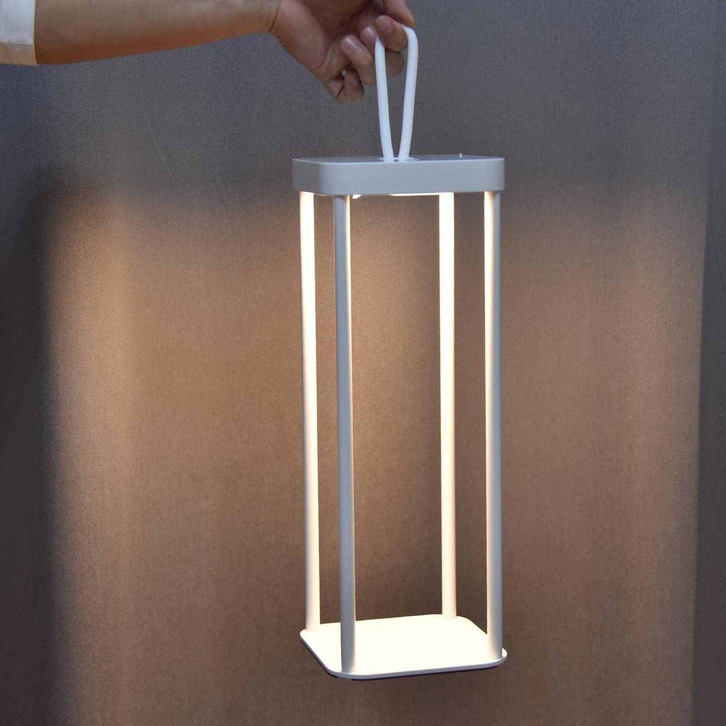 
                  
                    White Outdoor Modern Lantern Rechargeable - Curated Home Decor
                  
                