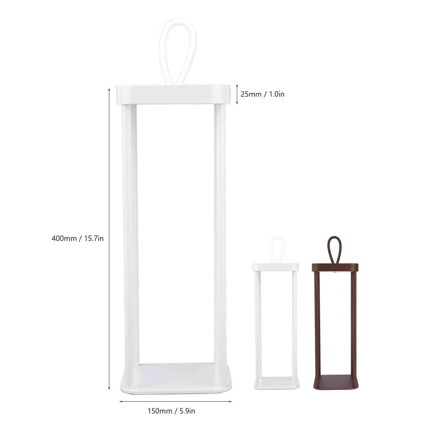 
                  
                    White Outdoor Modern Lantern Rechargeable - Curated Home Decor
                  
                