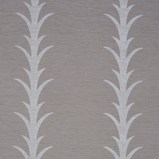 Schumacher Acanthus Stripe Vinyl Gret Wallpaper - Curated Home Decor