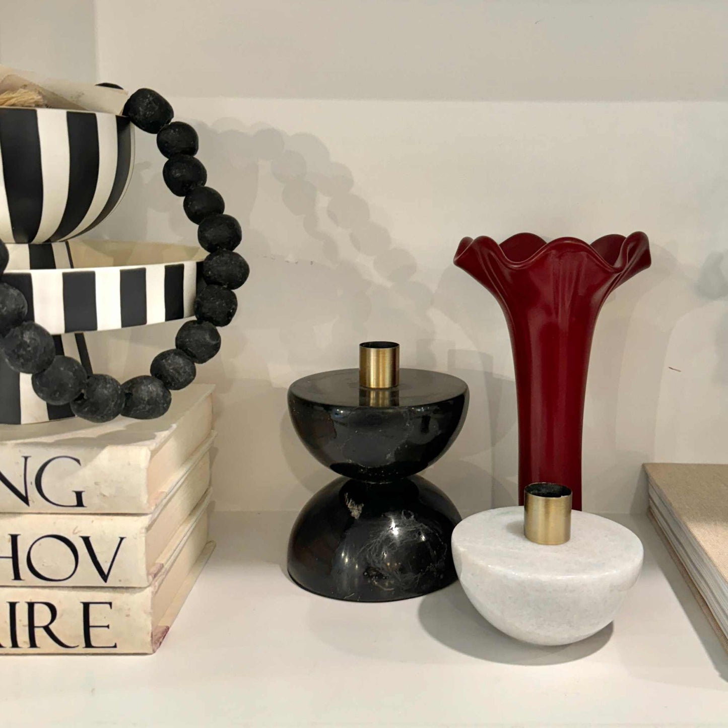 
                  
                    Vintage Maroon Ruffle Vase signed - Curated Home Decor
                  
                