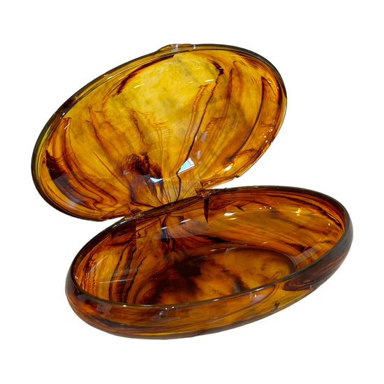 Vintage Light Tortoiseshell Oval Box - Curated Home Decor