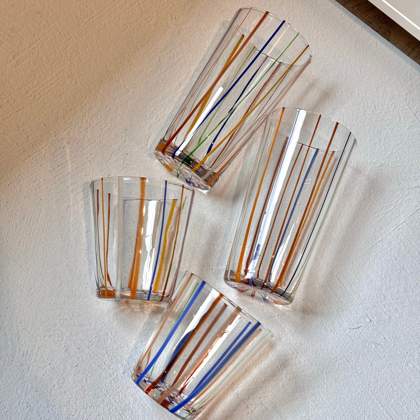 Vintage Murano Style Italian Glass Set/4 - Curated Home Decor