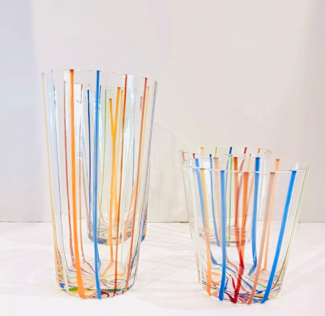 Vintage Murano Style Italian Glass Set/4 - Curated Home Decor