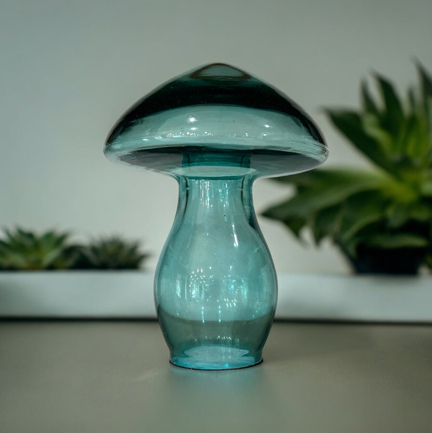 Blue Glass Mushroom - Curated Home Decor