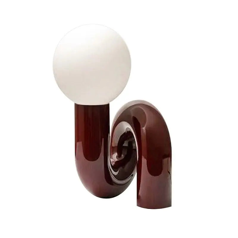 Abstract Burgundy Swirl Table Lamp - Curated Home Decor