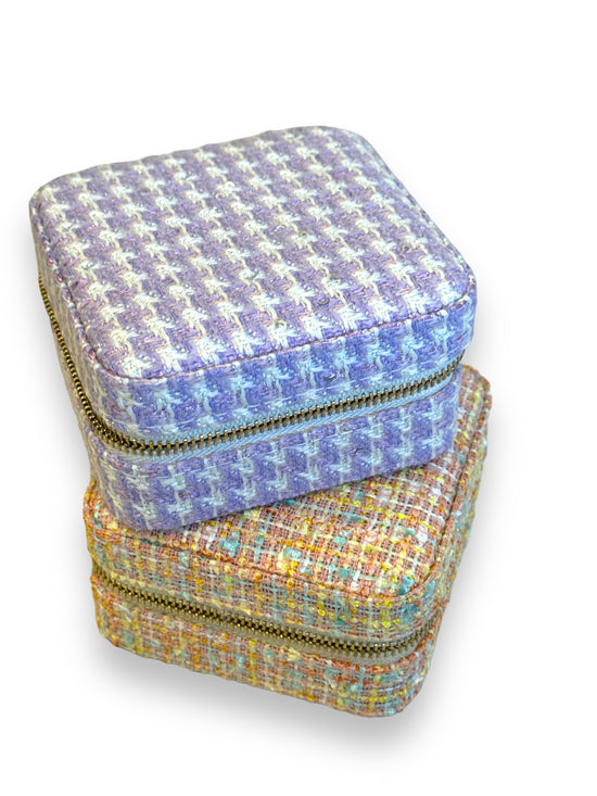 TWEED JEWELRY TRAVEL CASE - Curated Home Decor