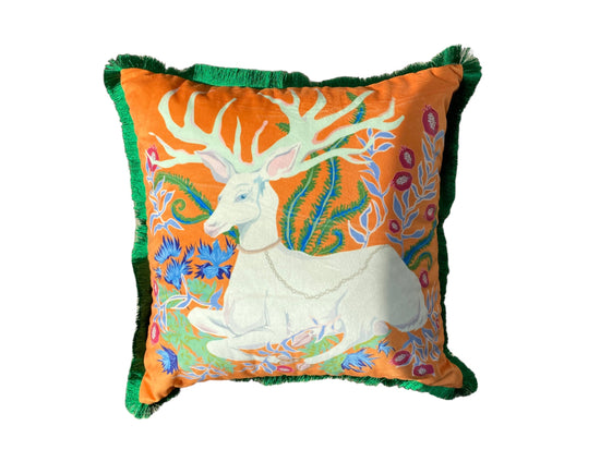 Festive Deer Pillow - Curated Home Decor