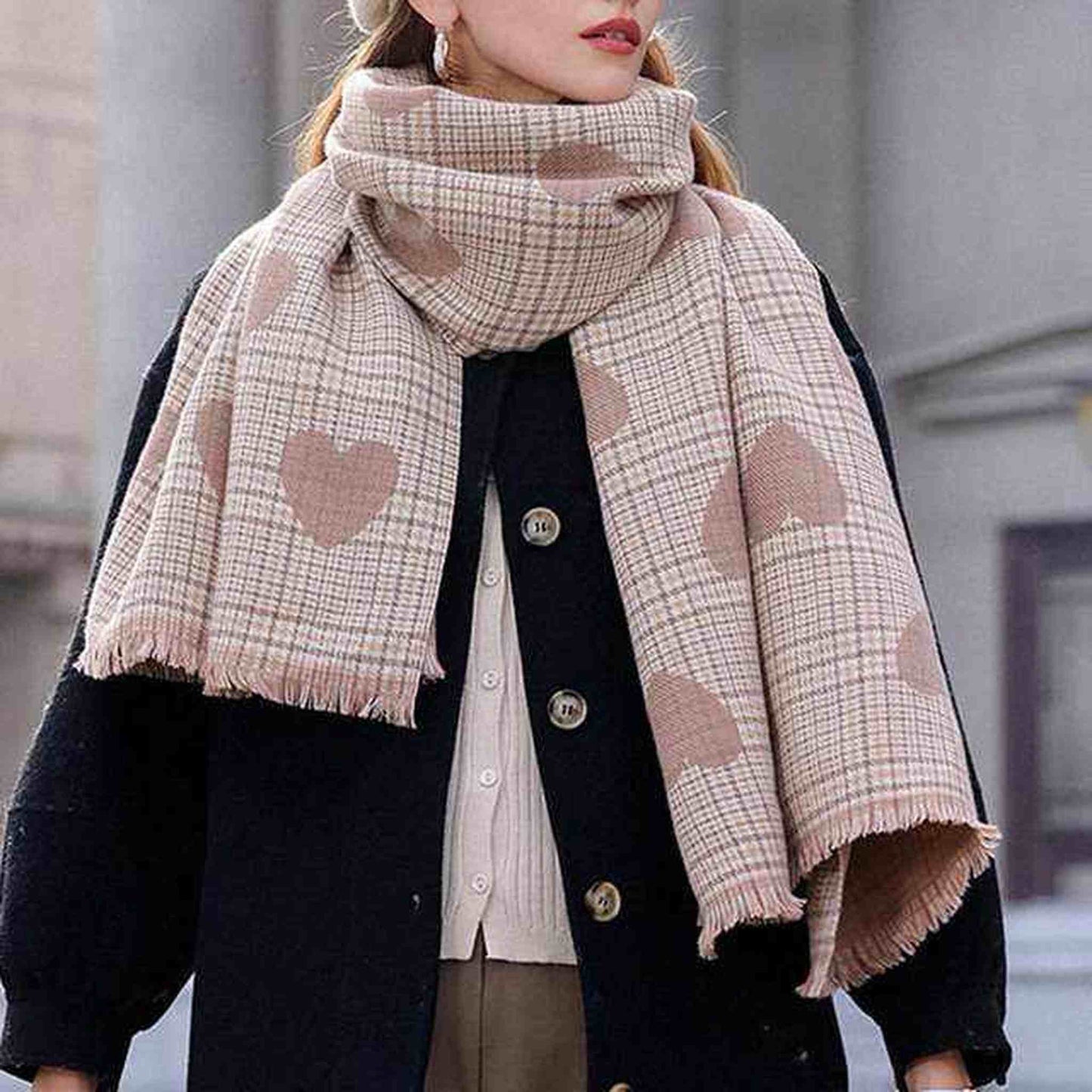 
                  
                    Tan Tartan Heart Shaped Plaid/Check Scarf - Curated Home Decor
                  
                