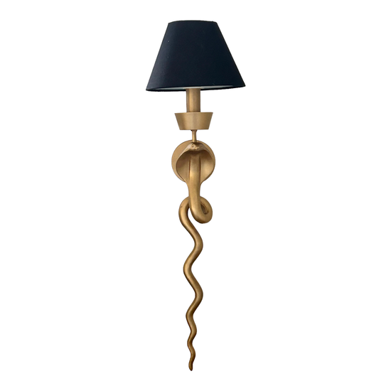 Antique Gold Snake Wall Light Sconce Black - Curated Home Decor