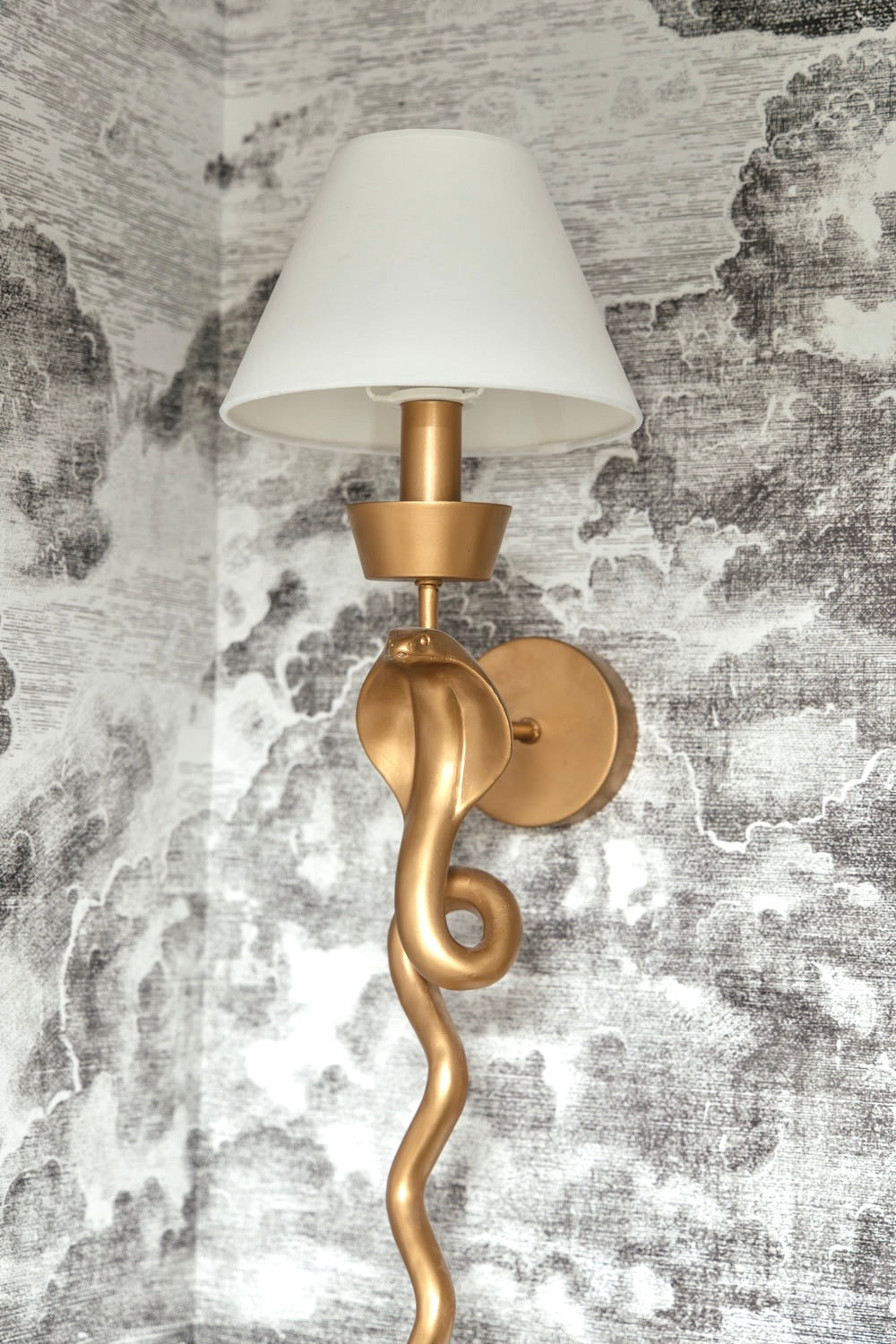 Antique Gold Wall Light Sconce -White - Curated Home Decor