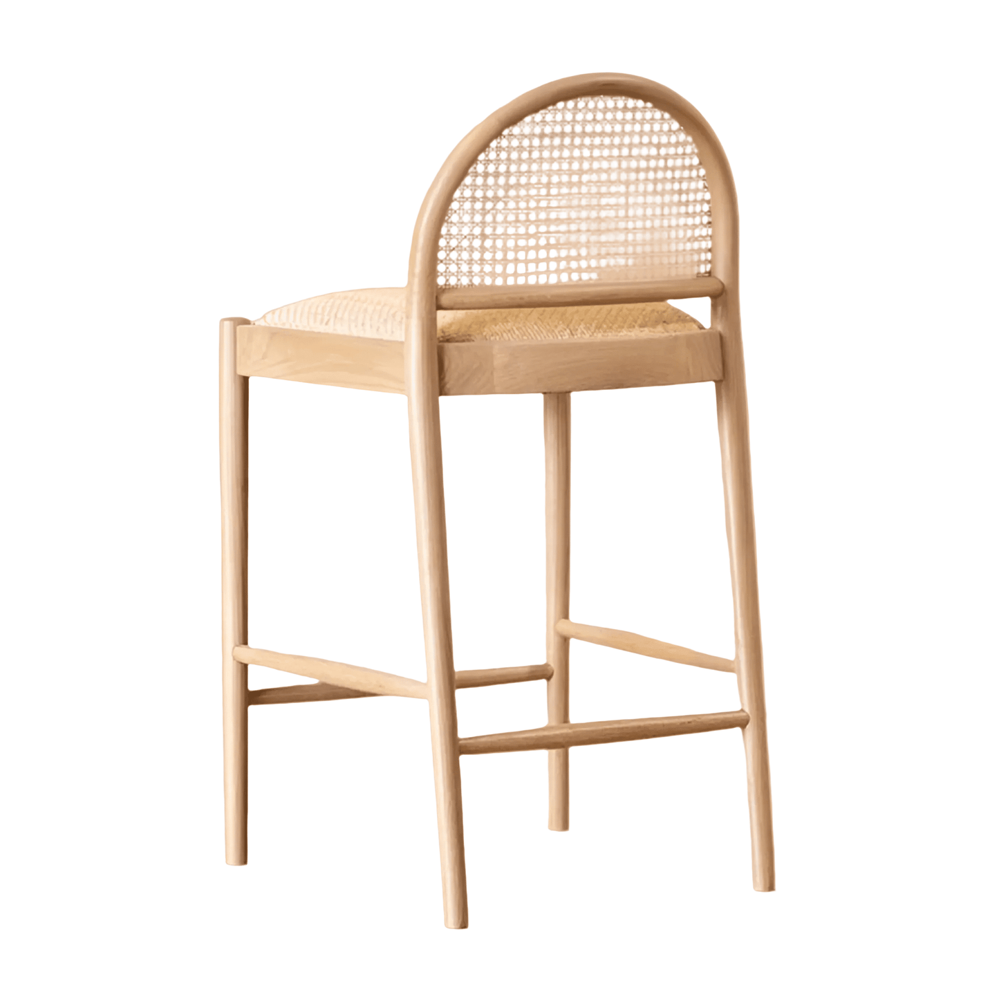 Solano Cane Back Counter Stool — Oak & Rattan - Curated Home Decor