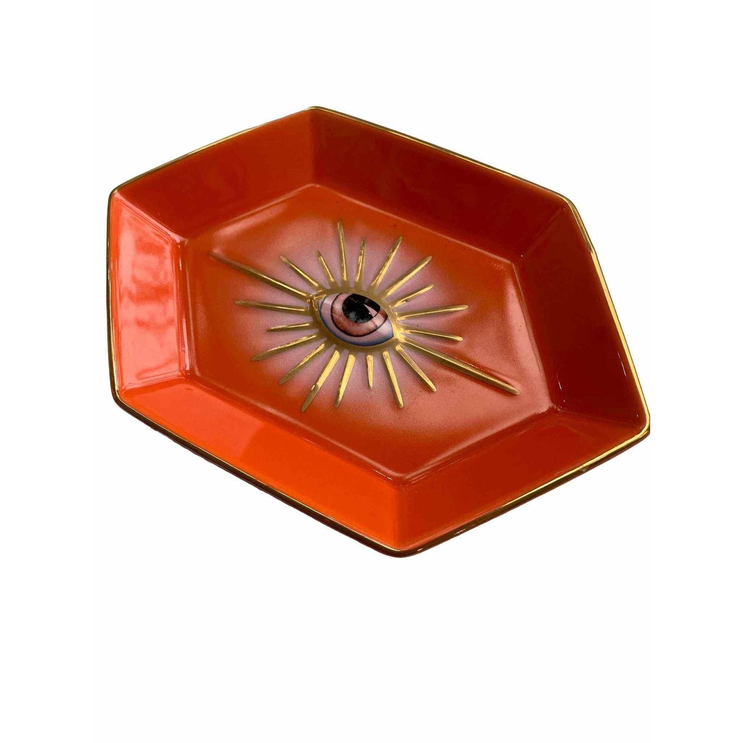 Evil Eye Trinket Plate with blue eye motif for holding small items